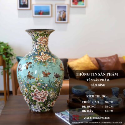 BẢO BÌNH TRĂM HOA ĐUA NỞ MEN VÂN MÂY XANHH70