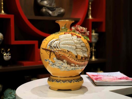BÌNH HÚT LỘC THUẬN BUỒM XUÔI GIÓ MEN VÀNG VẼ MÀU VẼ VÀNG