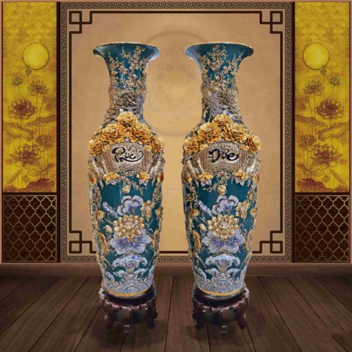 LỘC BÌNH PHÚC ĐỨC MEN XANH LỤC BẢO VẼ VÀNG 1M6