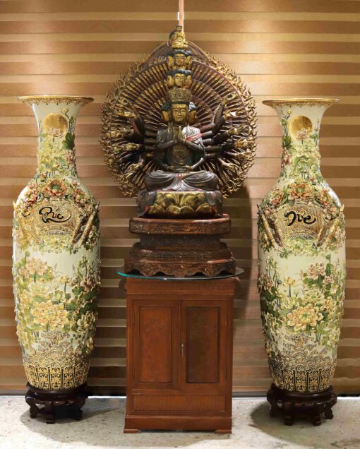 LỘC BÌNH PHÚC ĐỨC MEN RẠN VẼ MÀU VẼ VÀNG 1M6