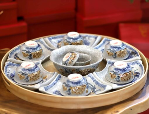BỘ ĐỒ ĂN HOA MẶT TRỜI MEN RẠN