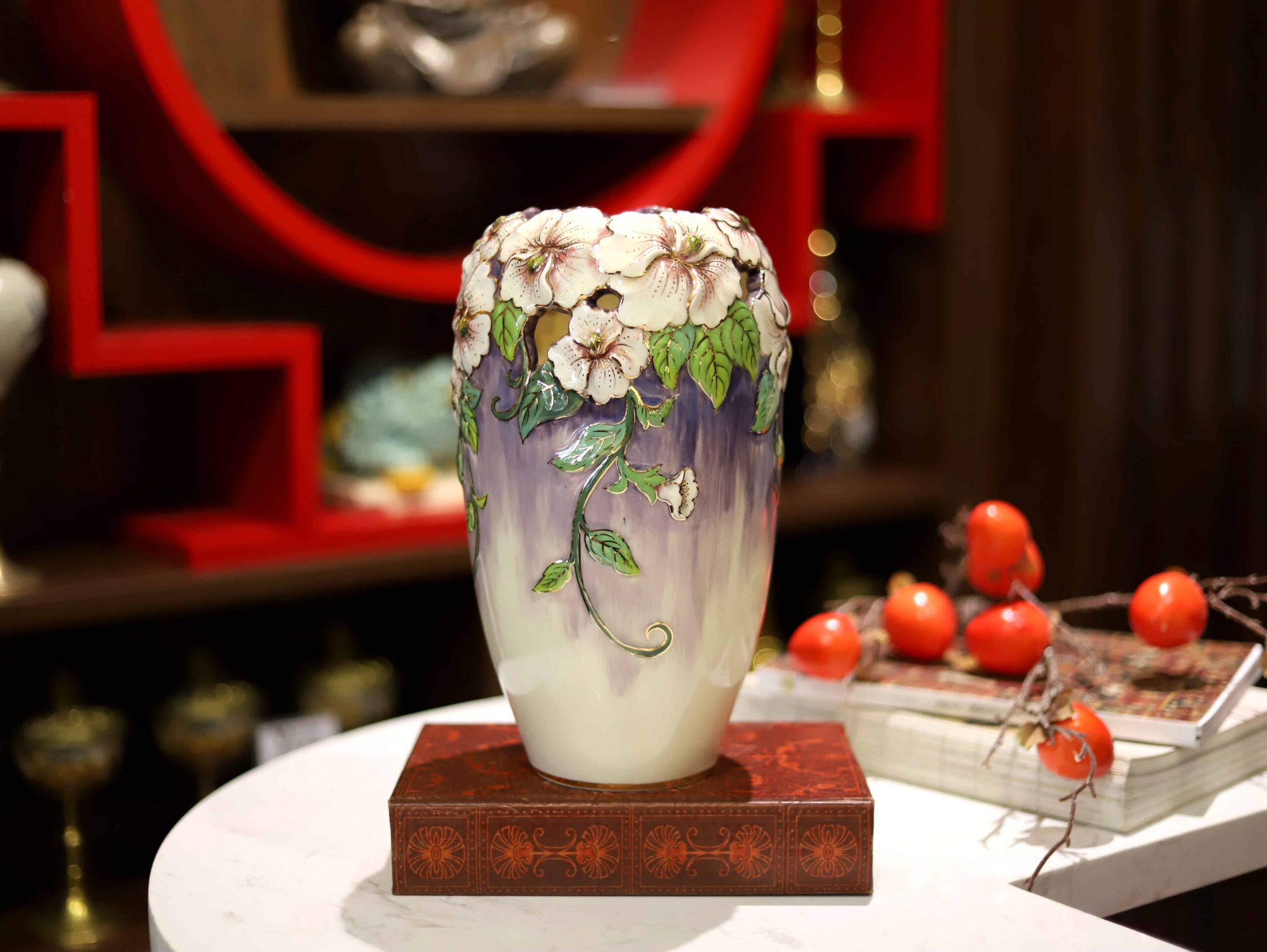 BÌNH HOA ANH THẢO MEN VÂN MÂY VẼ VÀNG