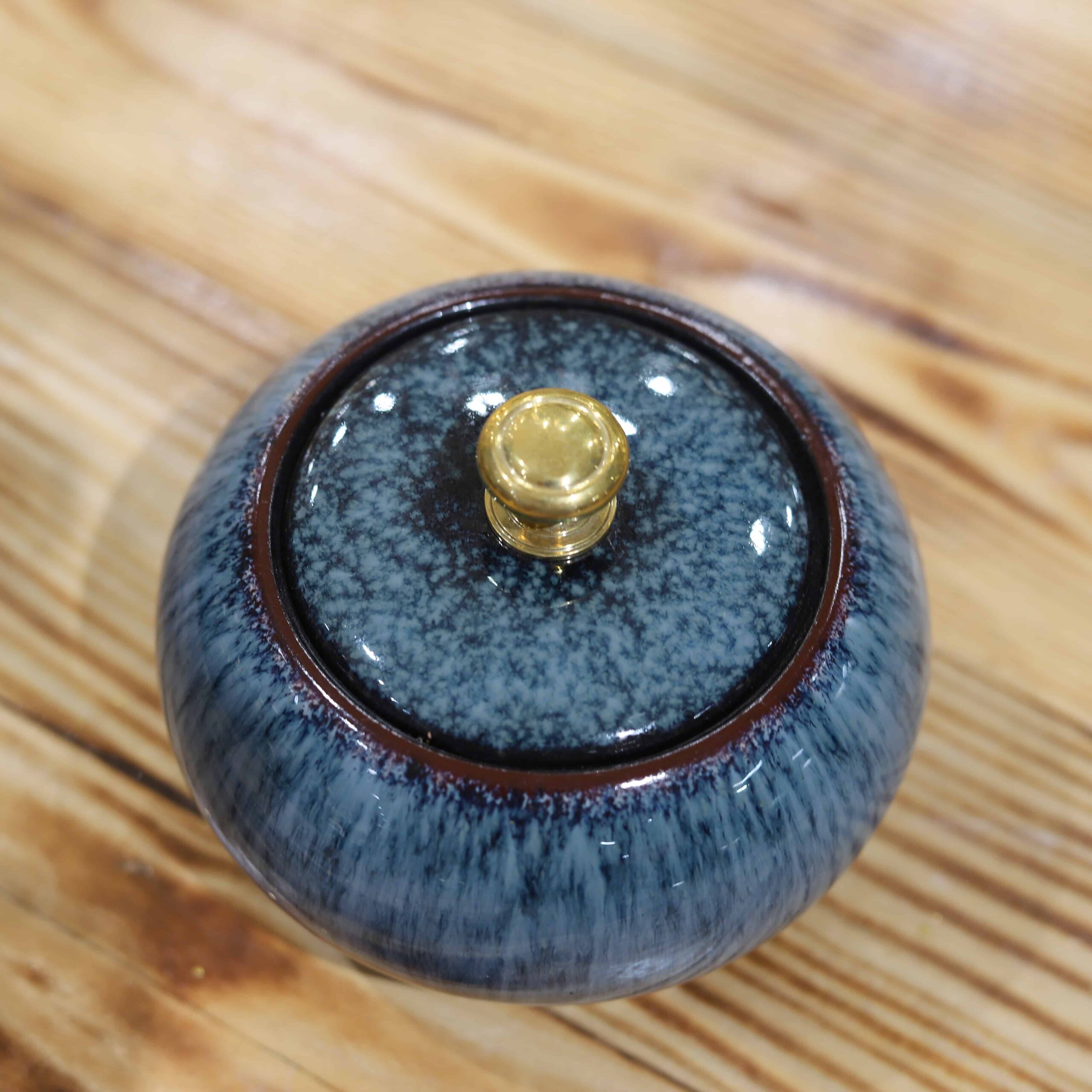 HŨ CHÈ MEN XANH HỎA BIẾN BÁT TRÀNG - Image 3