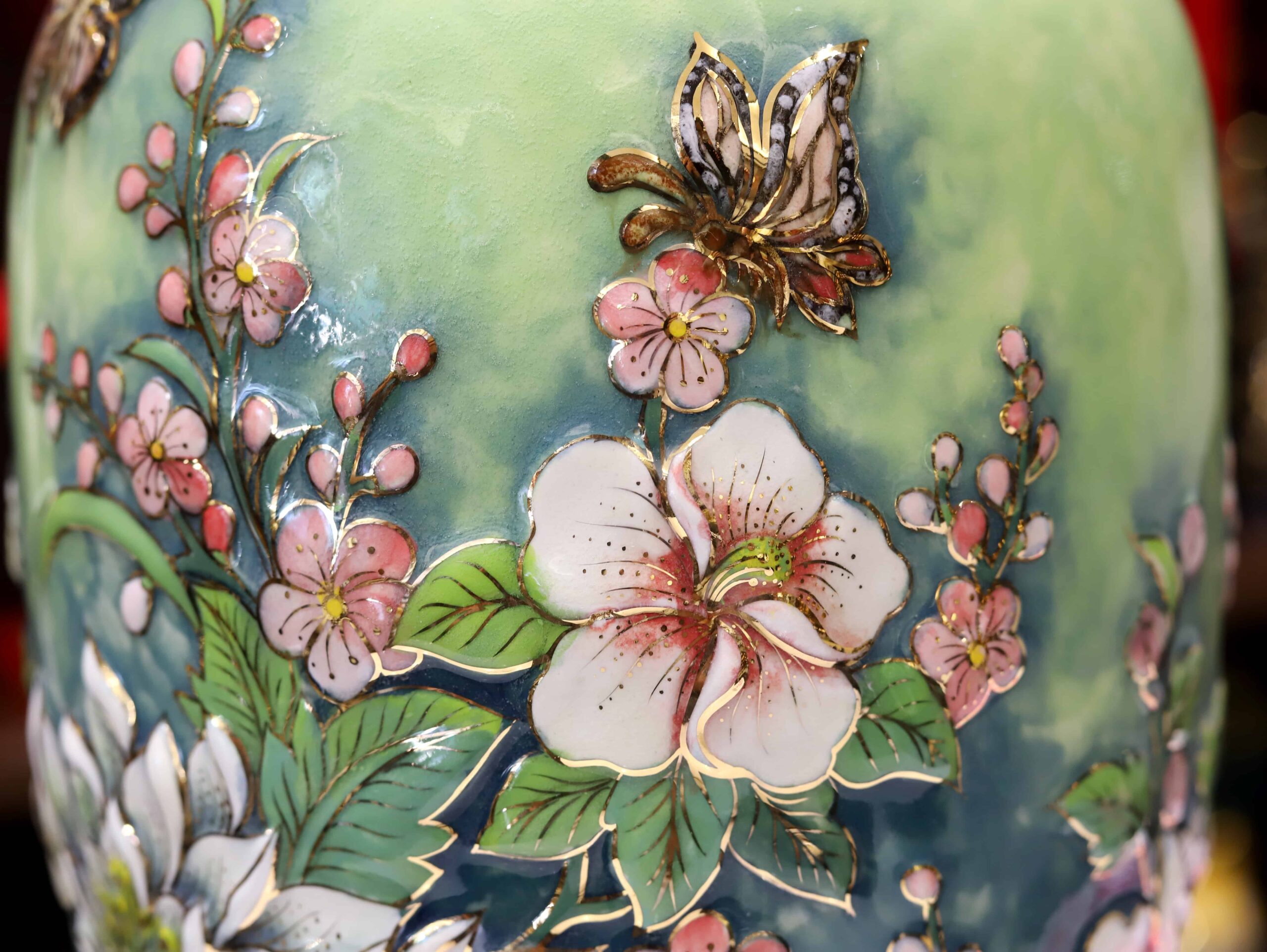 BÌNH HOA TRĂM HOA ĐUA NỞ MEN VÂN MÂY VẼ VÀNG - Image 4